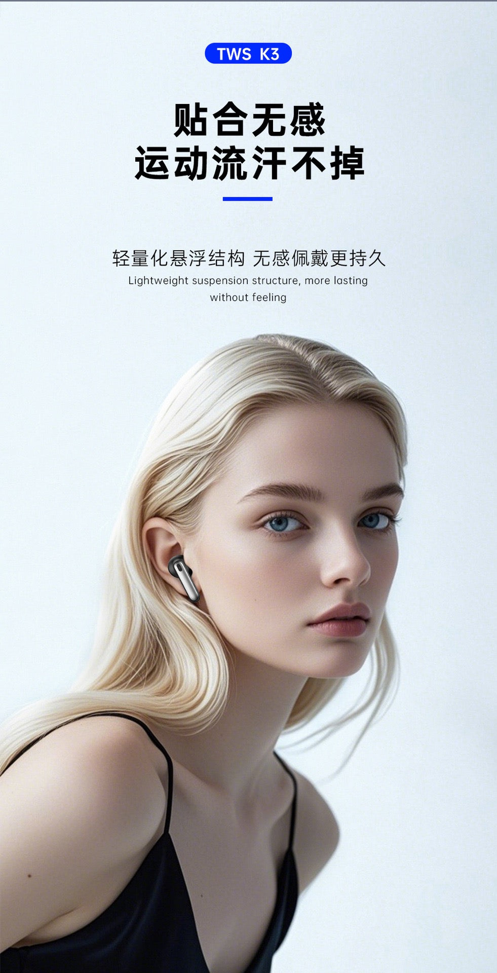 TDFX TWS K3 pro真无线降噪耳机 蓝牙耳机全彩智能触屏